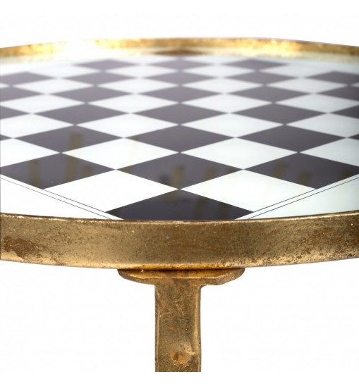 Antique Gold Black And White Game Table