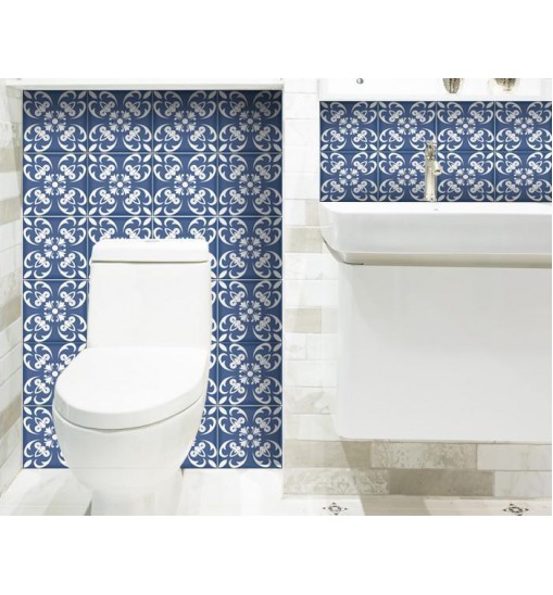 6" X 6" Wedgwood Blue And White  Peel And Stick Removable Tiles