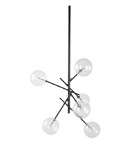 Industrial Black Metal Six Bulb Hanging Light