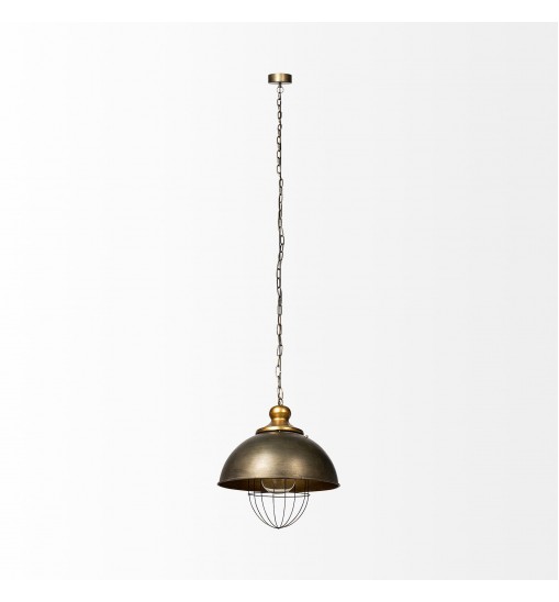 Rustic Gold Ton Metal Dome Hanging Light