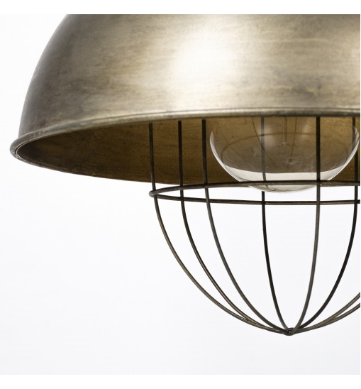 Rustic Gold Ton Metal Dome Hanging Light