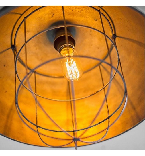 Rustic Gold Ton Metal Dome Hanging Light