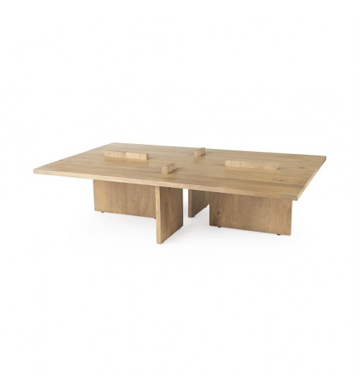 34" Natural Rectangular Coffee Table