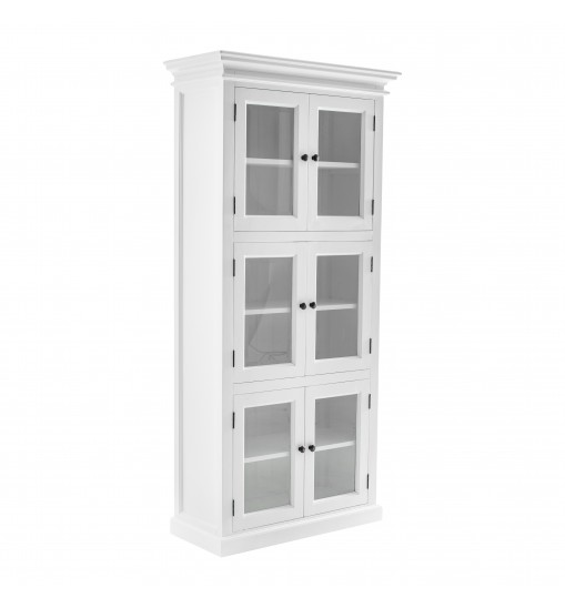 35" White Solid Wood Frame Standard Accent Cabinet With Six Shelves