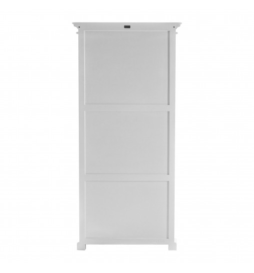 35" White Solid Wood Frame Standard Accent Cabinet With Six Shelves