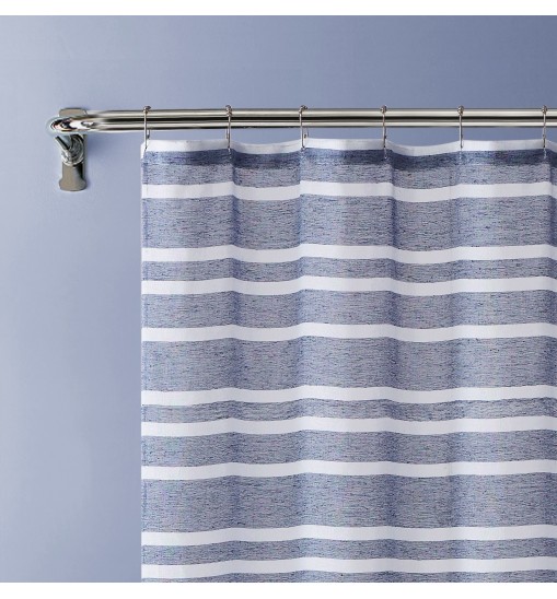 Navy and White Striped Shower Curtain