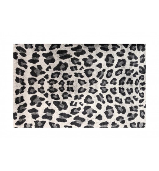 2' x 4' Black and Gray Cheetah Washable Floor Mat