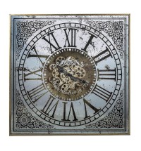 Silver And Gold Antique Style Square Wall Clock