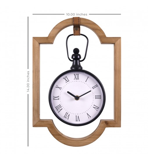 Wooden Frame Hanging Wall Clock