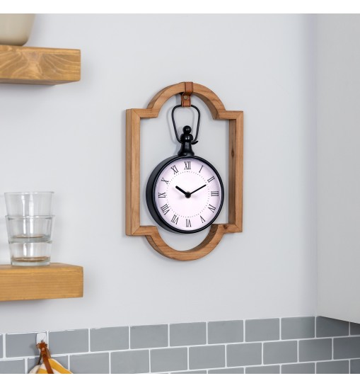 Wooden Frame Hanging Wall Clock