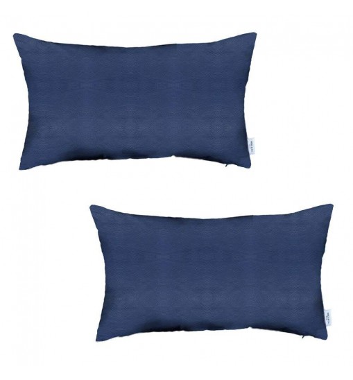 Decorative Vegan Faux Leather Throw Pillow Set of 2