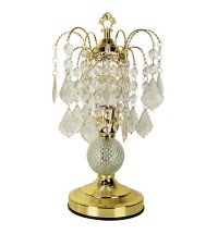 Vintage Gold Glass Chandelier Table Lamp