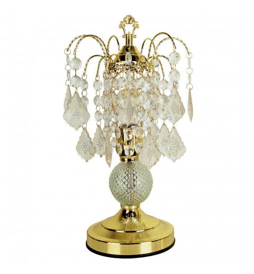 Vintage Gold Glass Chandelier Table Lamp