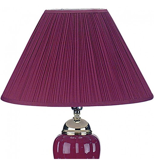 27" Red Ceramic Bedside Table Lamp With Red Shade