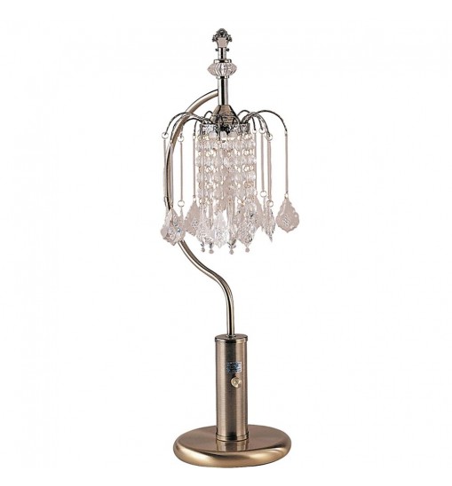 27" Antiqued Gold Metal Chandelier Table Lamp