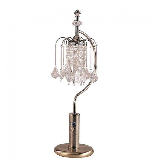 27" Antiqued Gold Metal Chandelier Table Lamp