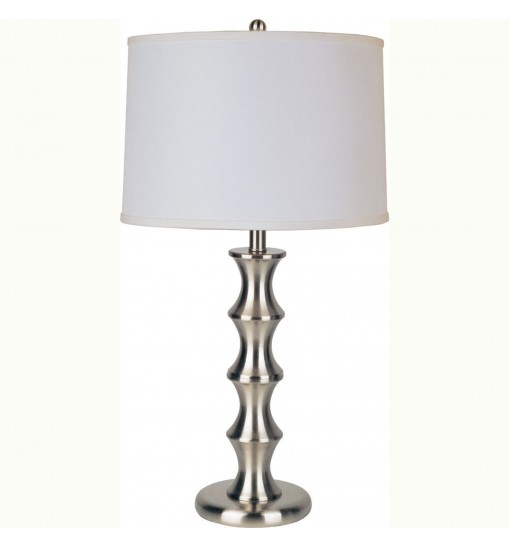 30" Black Solid Wood Bedside Table Lamp With White Shade