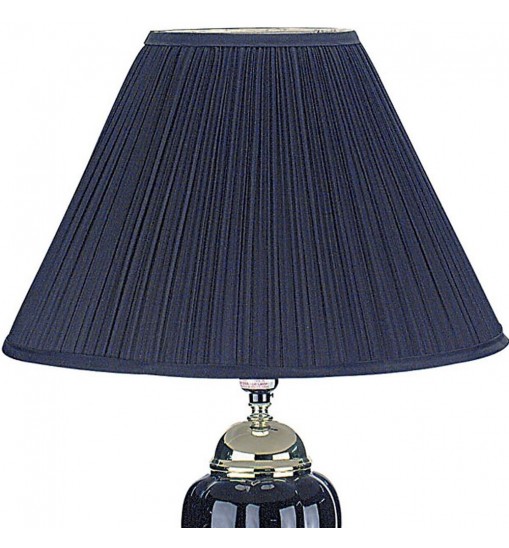 27" Black Ceramic Bedside Table Lamp With Black Shade