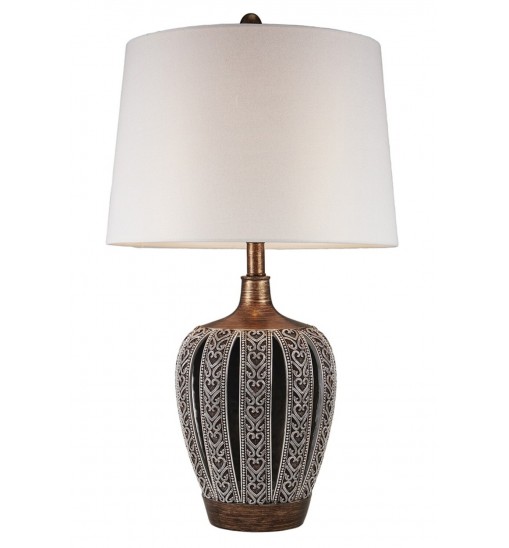 Primo Tall Brown Table Lamp with White Lamp Shade