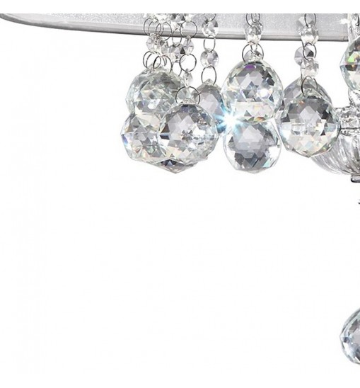 Chic Silver Ceiling Lamp with Crystal Accents and Silver Shade