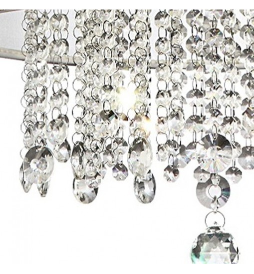 Primo Gold Finish Ceiling Lamp with Crystal Accents and White Shade