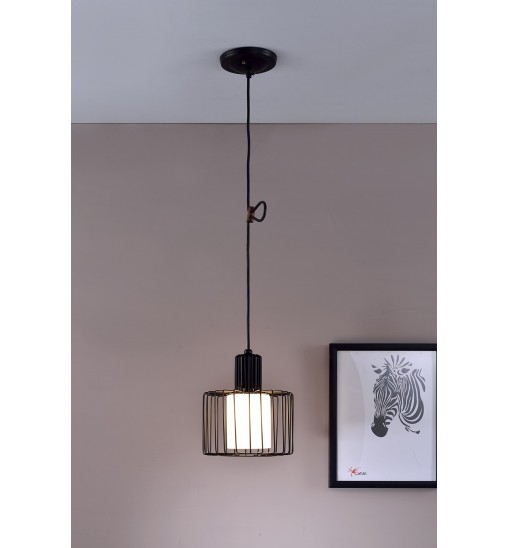 Black Metal Cage Hanging Light