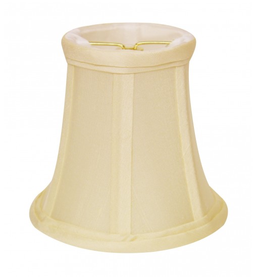 6" Ivory Slanted Set of 6 Chandelier Dupioni Lampshades