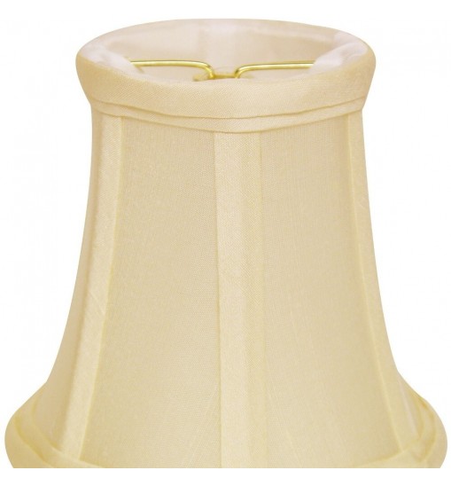 6" Ivory Slanted Set of 6 Chandelier Dupioni Lampshades