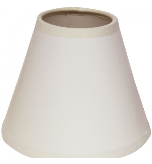 4" Gloss White with White  Set of 6 Chandelier Parchment Lampshades