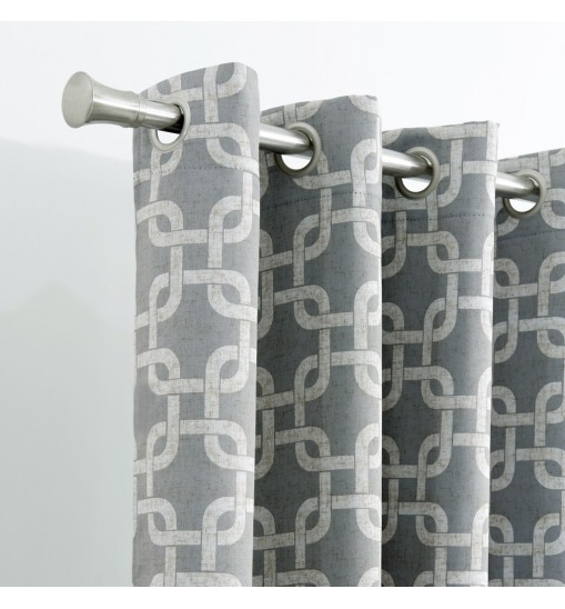 84" Silver Interlock Pattern Window Curtain Panel