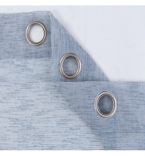 Set of Two 84"  Blue Textured Grommet Window Panels