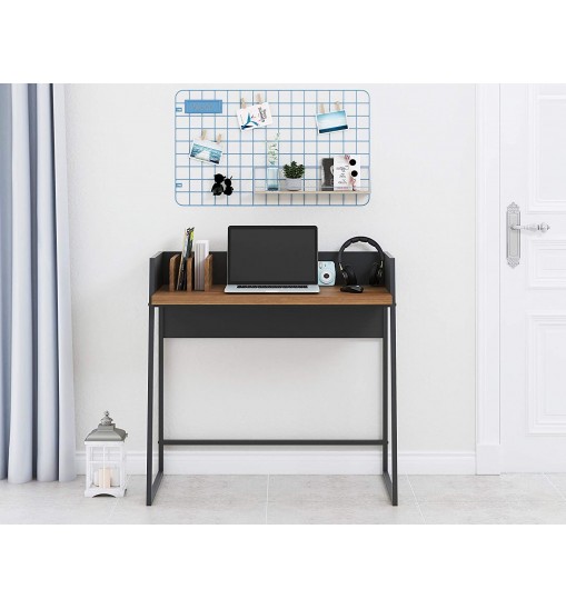 Contemporary Brown and Black Computer And Writing Desk