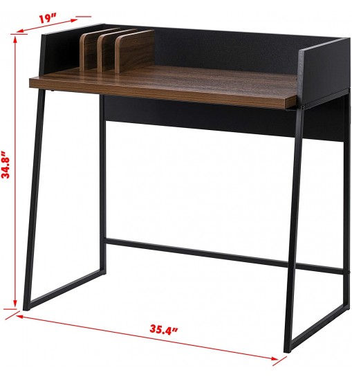 Contemporary Brown and Black Computer And Writing Desk