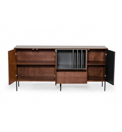 Urban Warm 71" Brown Gray and Charcoal Buffet Server