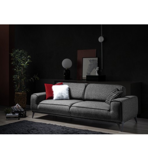 90" Dark Gray Linen Sleeper Sofa