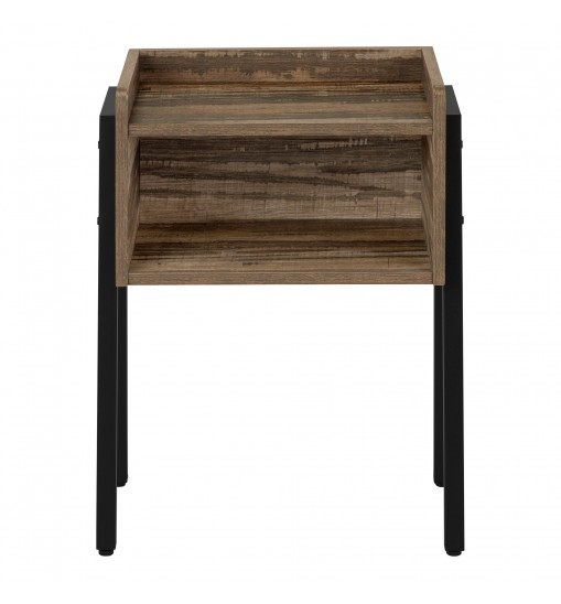 23" Black And Brown End Table With Shelf