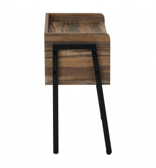 23" Black And Brown End Table With Shelf