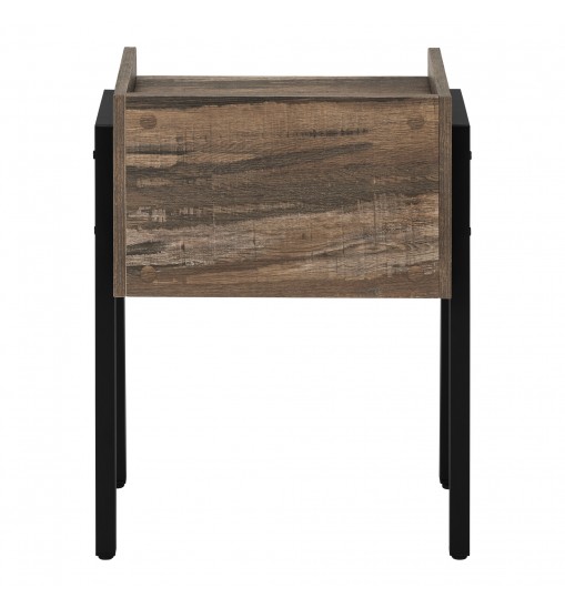 23" Black And Brown End Table With Shelf