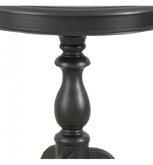 25" Black Manufactured Wood Round End Table