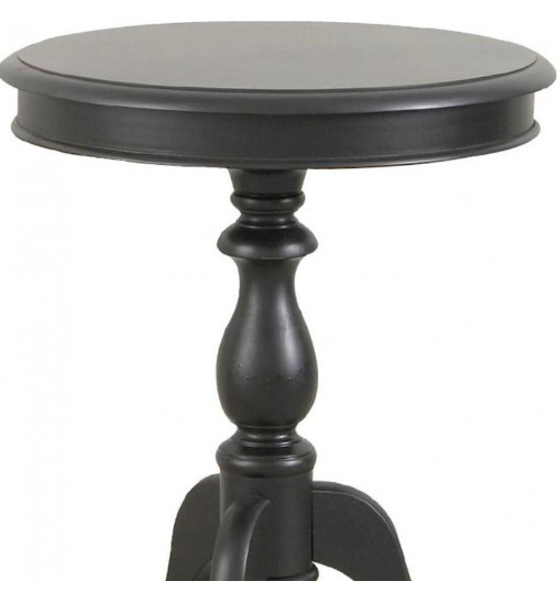 25" Black Manufactured Wood Round End Table