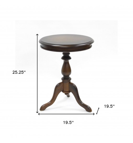 25" Dark Brown Manufactured Wood Round End Table