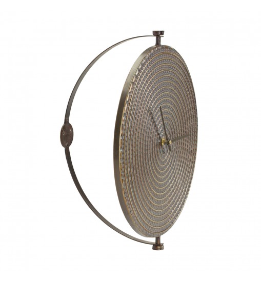 2" Circle Bronzemetal Analog Wall Clock