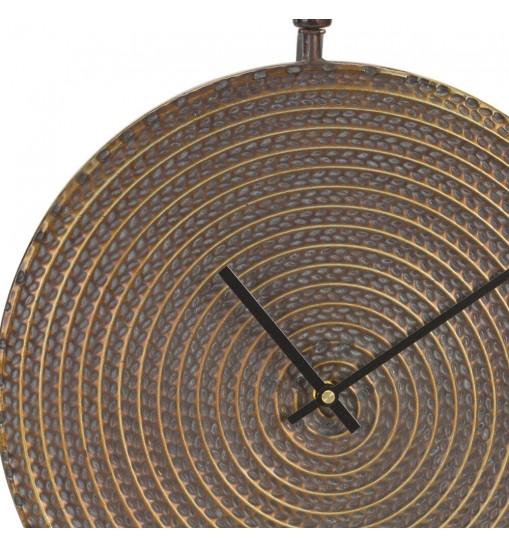 2" Circle Bronzemetal Analog Wall Clock