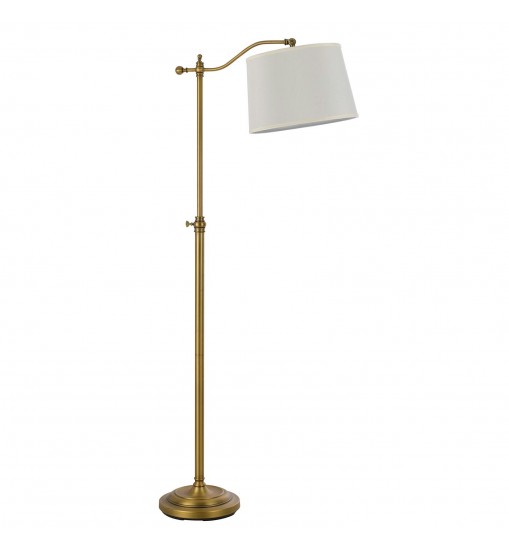 63" Bronze Adjustable Traditional Shaped Floor Lamp With White Square Shade