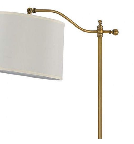 63" Bronze Adjustable Traditional Shaped Floor Lamp With White Square Shade