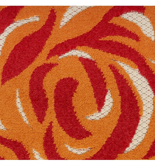 3' X 4' Blue and Orange Floral Power Loom Area Rug