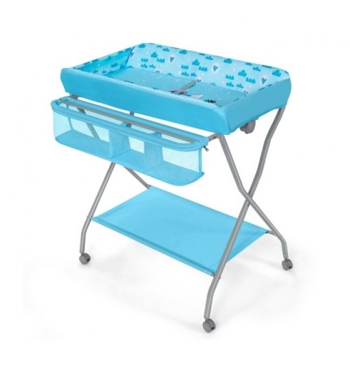 Blue Folding  Wide Nursery Baby Diaper Changing Table