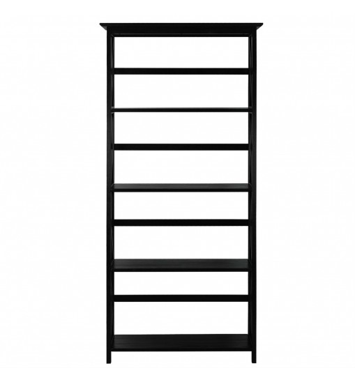 Tall 5-Tier Bookcase in Black Wood Finish