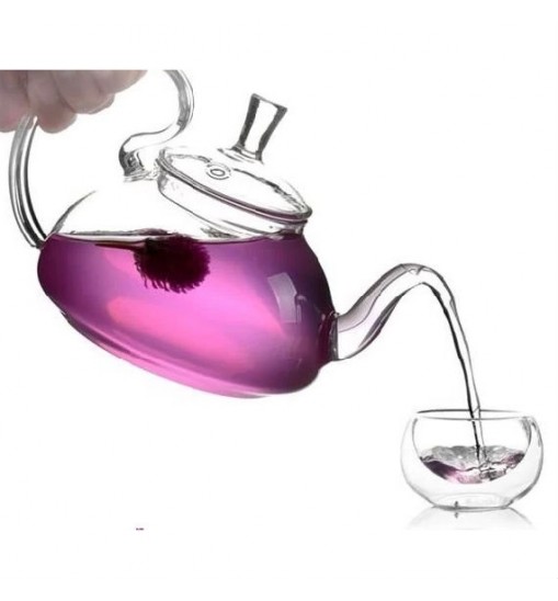 8-Piece Glass Teapot Set with 6 Glasses and Warmer