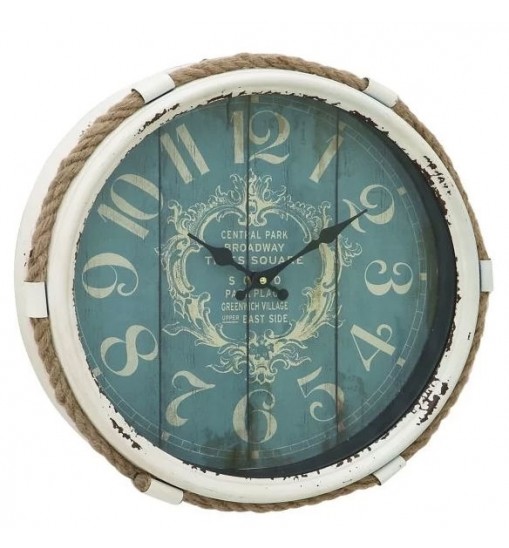 17-inch Nautical Blue Vintage Style Wall Clock